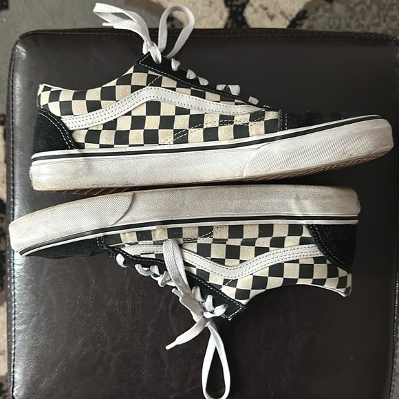 Vans Old Skool low top black/white/checkerboard suede shoes - Picture 4 of 8